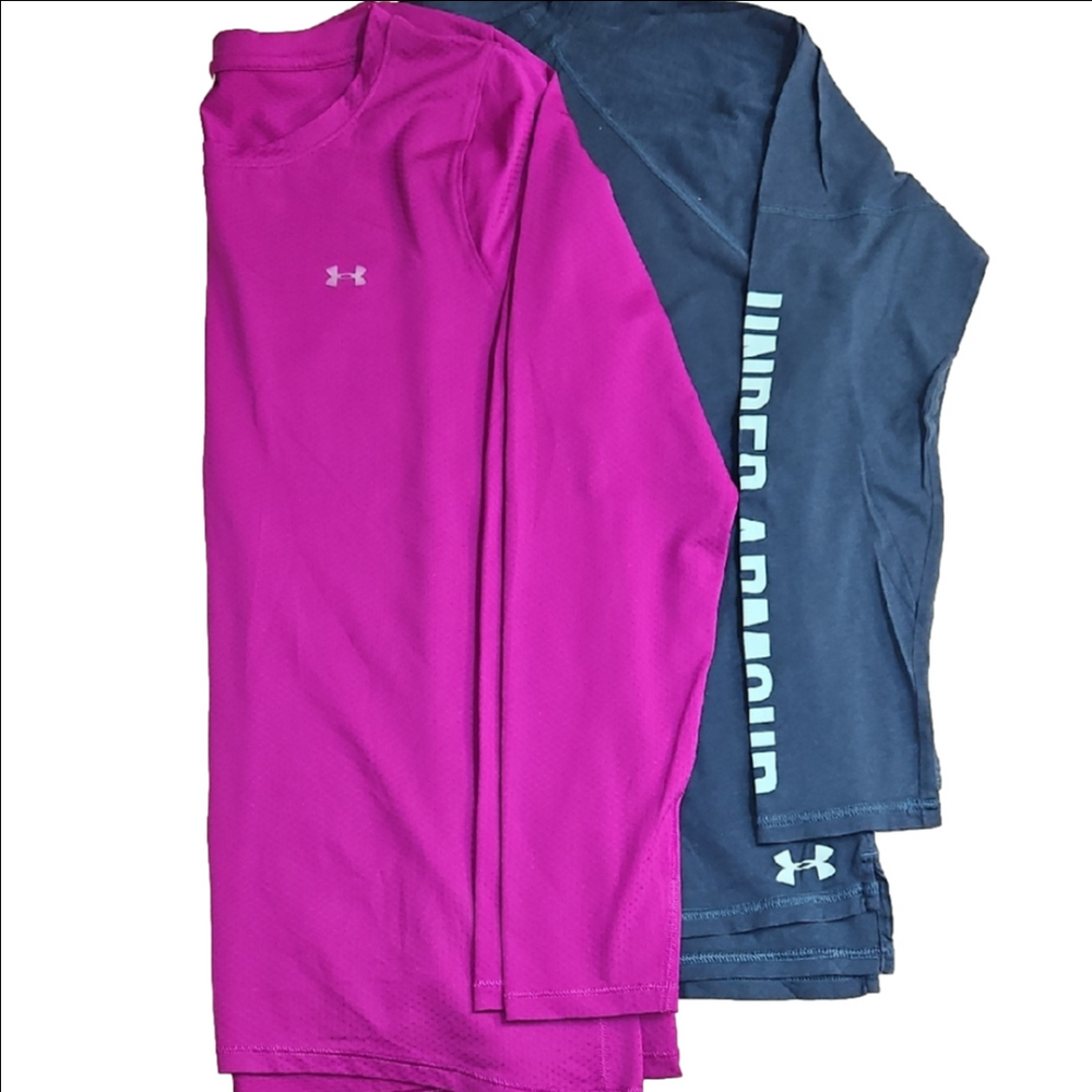 Under Armour Set Of Two HeatGear Long Sleeved T Shirts Size Large